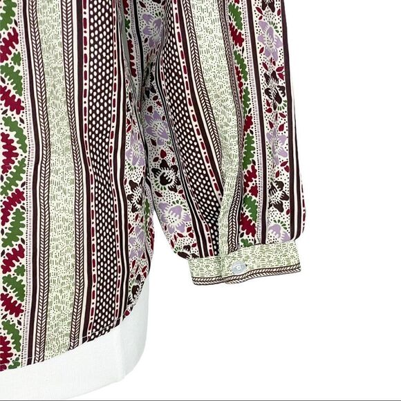 VINTAGE Retro Print Long Sleeve Button Down Top - Picture 10 of 15